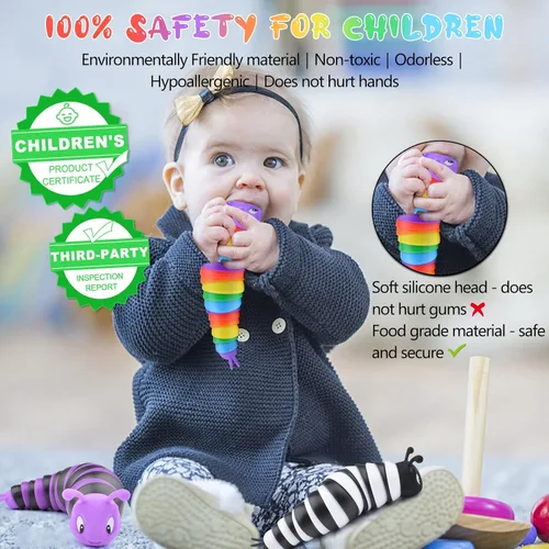 Miniatura 2 de Cevioce Juguete de Babosa para la Ansiedad, Juguetes Sensoriales de Babosa para Niños y Adultos, 3 Piezas Juguetes Sensoriales para Niños Autistas