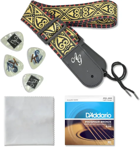 Miniatura 7 de Antonio Giuliani DN-3 Guitarra acústica de caoba con estuche de transporte y accesorios - Paquete completo de guitarra - Dreadnought