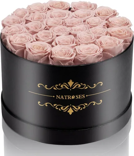 Miniatura 24 de NATROSES 27 Rosas Preservadas para Siempre en una Caja, Flores Preservadas para Entrega de Cumpleaños, para Mamá, Buttermilk Suero de mantequilla