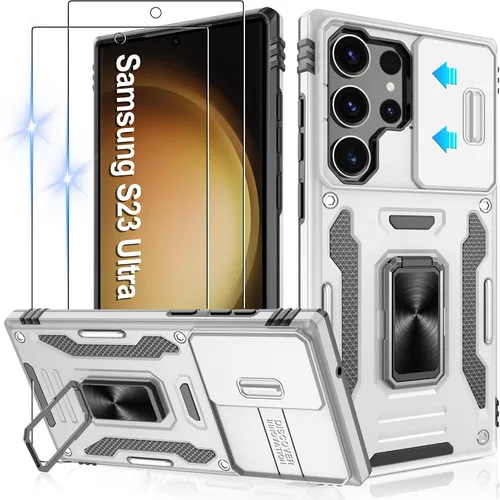 Miniatura 250 de Gritup para Samsung Galaxy S22 Funda con protectores de pantalla HD de 2 paquetes y cubierta deslizante para la cámara, protección contra caídas