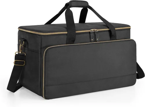 Miniatura 8 de Trunab Bolsa grande de viaje para archivos de cable de DJ con divisor interior desmontable y compartimento acolchado para laptop de 15.6 pulgadas