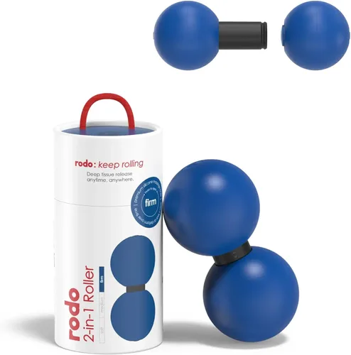 Rodo Rodillo de bolas firme 2 en 1 de cacahuete y lacrosse | Herramienta de masaje de tejido profundo para fascia, fascitis plantar, caderas y