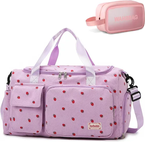 Miniatura 230 de Pequeña bolsa de gimnasio para mujer, bolsa de viaje con compartimento para zapatos