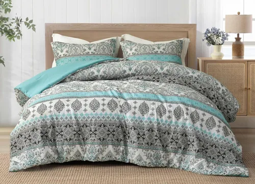 Miniatura 10 de Chezmoi Collection Daisy - Juego de edredón de retazos estampados de 3 piezas, diseño de mariposas moradas, caramelo botánico a cuadros, ropa