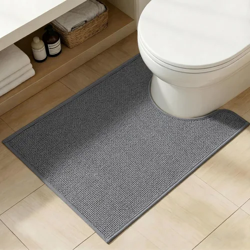 Miniatura 27 de YIHOUSE Juego de 2 tapetes de baño, color beige, ultrafino, absorbente, antideslizante, para baño, lavable, ducha, lavabo, lavandería