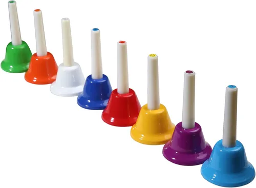 Miniatura 3 de Campanas de mano de 8 notas, coloridas campanas de mano, instrumento musical para niños y adultos, escuela, iglesia, boda