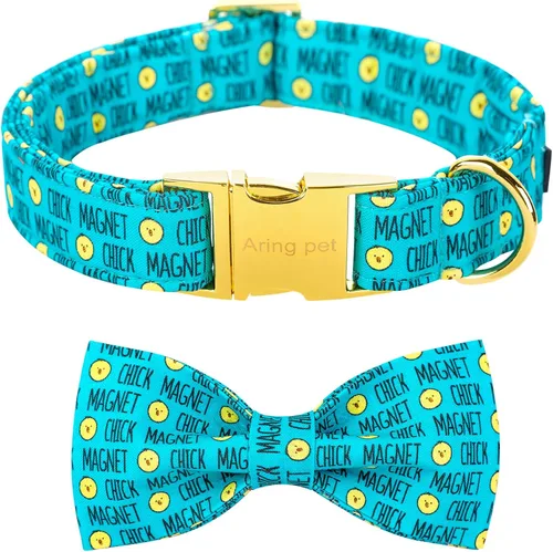 Miniatura 11 de ARING PET Collar de perro con corbatín, collares de terciopelo para perros con corbatín extraíble, collar de lazo ajustable para perros hembras