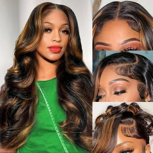 Miniatura 19 de BAIICS Pelucas de cabello humano rubio miel con encaje frontal transparente HD de 13 x 6 pulgadas, peluca frontal de encaje transparente HD 12A