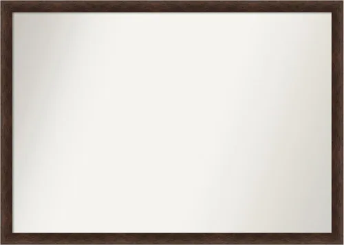 Miniatura 485 de Amanti Art Espejo de pared personalizado no biselado (24 x 27 pulgadas), marco estrecho de nogal chipre - varios tamaños personalizados - Espejo