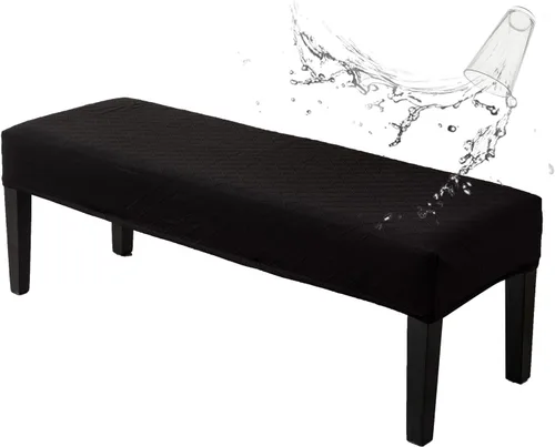 Miniatura 22 de Genina Fundas impermeables para banco de comedor, protector de asiento de banco de jacquard elástico, funda de banco rectangular para dormitorios