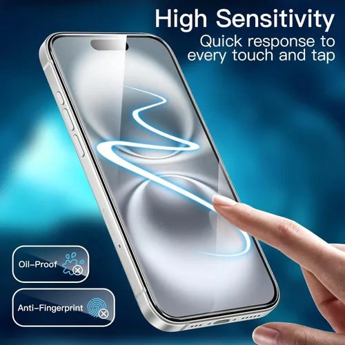 Miniatura 6 de JETech - Protector de pantalla para iPhone 16 de 6.1 pulgadas, película de vidrio templado con herramienta de fácil instalación, compatible