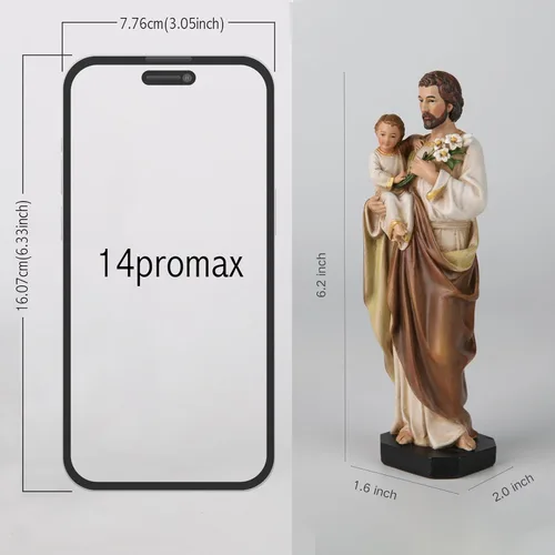 Miniatura 4 de BC - Estatua católica de San José y el Niño Jesús, 6 pulgadas de alto, pintada a mano, figura católica con detalles finos, patrón de la familia