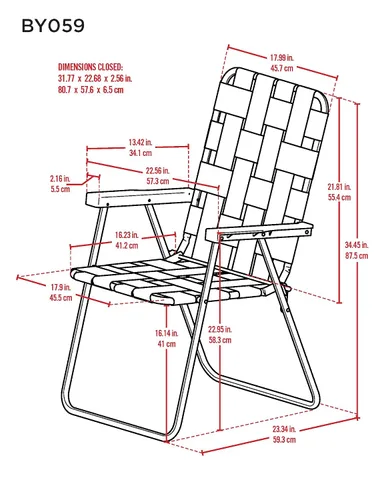 Miniatura 2 de Rio Brands Silla de césped plegable de 16 pulgadas de altura extendida y respaldo del asiento, azul/blanco