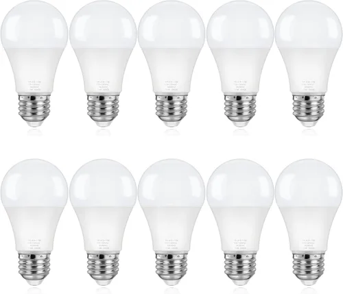 Miniatura 7 de ASOMST Paquete de 4 bombillas A19, bombilla LED equivalente a 100 W, blanco frío 6000K 1100LM 11W, base E26 no regulable, iluminación brillante, CRI