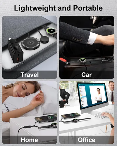 Miniatura 7 de Cargador inalámbrico para Samsung 2 en 1, almohadilla de carga inalámbrica magnética para Samsung Galaxy Watch8 Classic/8/7/6/5/4/3,15W estación