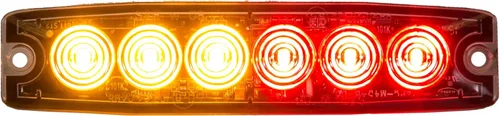 Buyers Products 8892206 Luz estroboscópica LED ámbar/roja de 5 pulgadas, 6 LED, 23 patrones de flash, carcasa de aluminio, luces de advertencia para