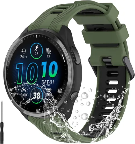 Miniatura 9 de Miimall Compatible con Forerunner 965 Band, 0.866 in Correa ajustable de silicona suave de repuesto para reloj deportivo Garmin Forerunner 965/965