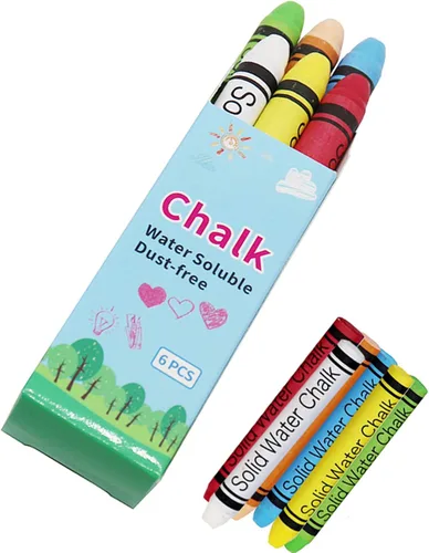 VOVCIG Tiza soluble en agua sin polvo, tiza de color sin polvo que se puede limpiar con un paño húmedo (6 unidades)