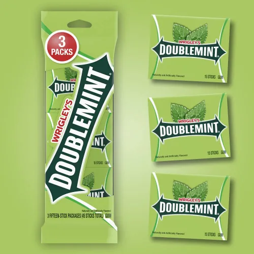 Miniatura 3 de WRIGLEY'S Doublemint Chicle Paquete a Granel, 15 Barras por Paquete (Paquete de 3) - Paquetes de Chicle