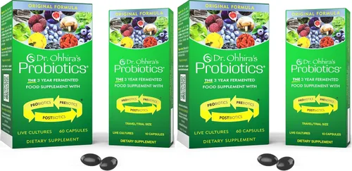 Miniatura 6 de Dr. Ohhira's Probiotics, fórmula original, 60 cápsulas con paquete de viaje de 10 cápsulas, 13 cepas probióticas con prebióticos y postbióticos