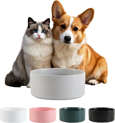 Miniatura 13 de Cuenco de cerámica para perros para comida y agua, cuenco comedero para mascotas para perros y gatos pequeños, plato de alimentación de cerámica