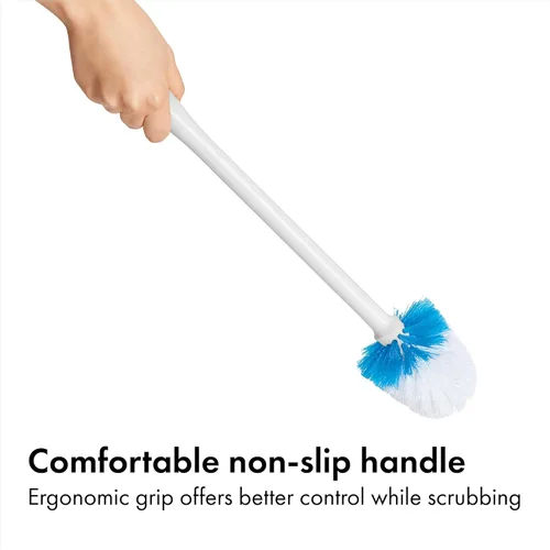 Miniatura 6 de OXO Good Grips Cepillo de inodoro compacto con contenedor y recipiente, cepillo para taza de baño y soporte con puerta automática para contenedor