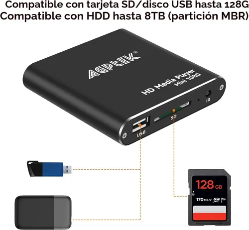Miniatura 8 de AGPtek Reproductor multimedia HDMI.), HA0053B