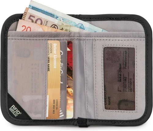 Miniatura 6 de PacSafe Rfidsafe V50 Cartera compacta, bayas de Goji, Negro -, Rfidsafe V50 Cartera compacta antirrobo con bloqueo RFID