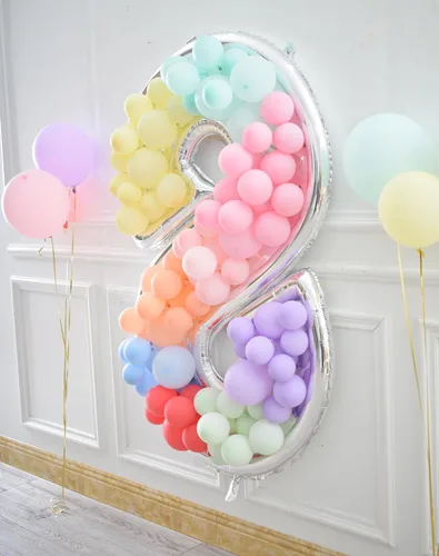 Miniatura 2 de Skywin Números grandes para decoración de fiestas: 8, números grandes para decoraciones de fiesta de 65 pulgadas (5.42 pies), marco de globo