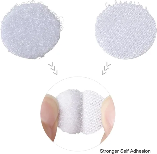 Miniatura 3 de Puntos autoadhesivos, 1000 unidades (juego de 500 pares) de 0.39 pulgadas/0.394 in de diámetro, cinta adhesiva de nailon de 0.39 pulgadas / 0.394