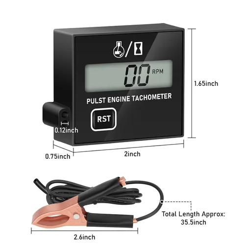Miniatura 5 de Linkstyle Tacómetro de motor pequeño, tacómetro de motosierra, pantalla RPM compatible con 2 tiempos y 4 tiempos para motosierra marina, ATV