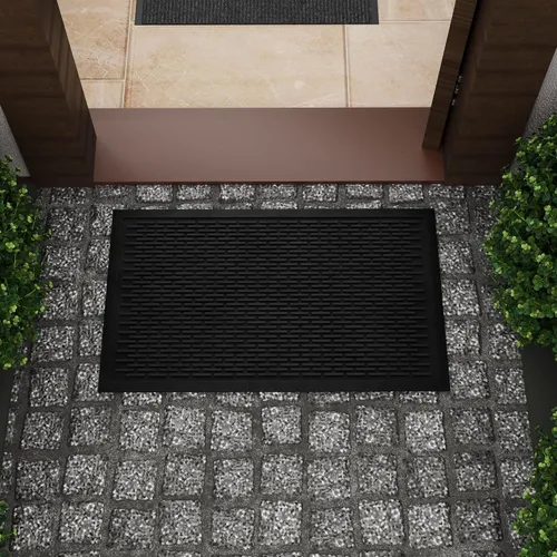 Miniatura 9 de Tapete moderno de goma antideslizante para interiores y exteriores, diseño de líneas de lavado de manguera, de 16 x 32 pulgadas, para entrada