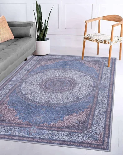 Miniatura 19 de GLN Rugs Bohemian Collection - Alfombra de felpilla lavable a máquina, bohemio vintage, antideslizante, alfombra de felpilla de pelo bajo, alfombra