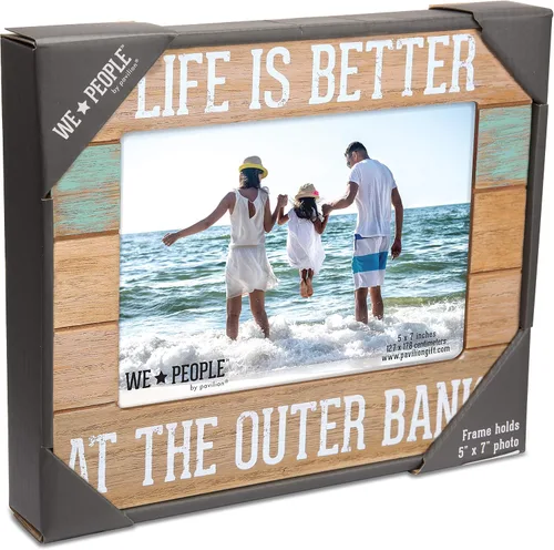 Miniatura 6 de Pavilion Gift Company - 67478 Marco de fotos autoportante de 5 x 7 pulgadas, la vida es mejor en The Outer Banks, 5 x 7, color marrón