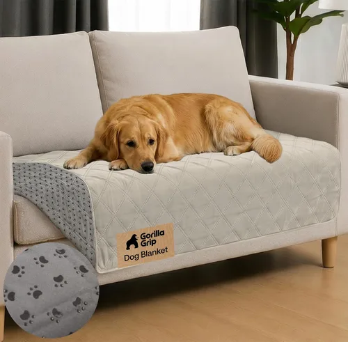 Miniatura 15 de GORILLA GRIP® Manta impermeable para perro, funda de sofá a prueba de fugas para perros, parte trasera de agarre de silicona, protege el sofá