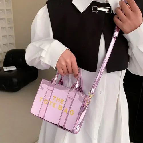 Miniatura 4 de JQWYGB The Tote Bag for Women - Lindas bolsas de mano pequeñas y brillantes de cuero cruzado