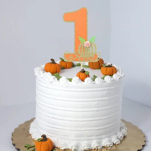 Miniatura 3 de Decoración para pastel de calabaza pequeña – Decoración para tarta de primer cumpleaños para niño/niño, decoración de fiesta de primer cumpleaños