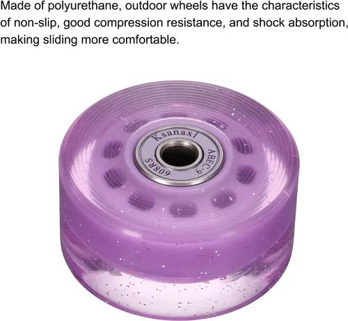 Miniatura 4 de PATIKIL Roller Skate Wheels with Bearings, Quad Skate Replacement for Double Row Skate Skateboards Indoor or Outdoor 2-Púrpura