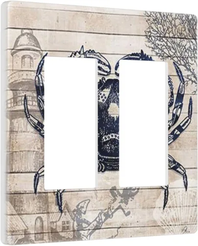 Miniatura 36 de Cubierta de interruptor de luz de palanca individual decorativa de 1 cuadrilla, placa frontal eléctrica para baño, cocina, decoración del hogar
