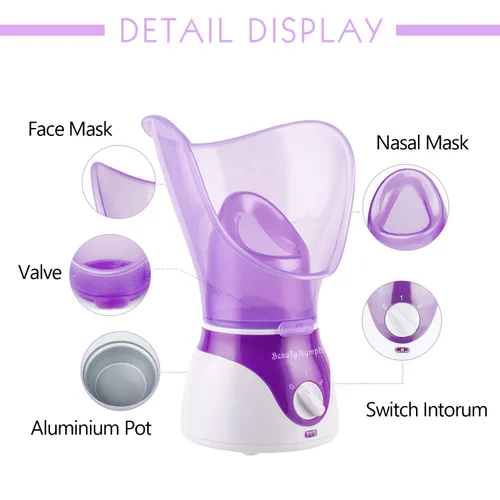 Miniatura 5 de Vaporizador facial, BeauTy Nymph - Vaporizador facial sauna spa en casa para abrir poros y extraer puntos negros, rejuvenece e hidrata tu piel