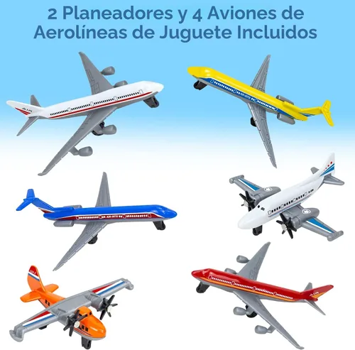 Miniatura 2 de Paquete de 6 Aviones de Juguete, Juguete de Avión de Metal Fundido para Niños de 3, 4-7, 8-12 Años, Modelo de Aviones de Aleación/Aviones