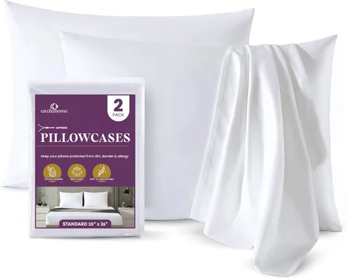 Miniatura 11 de CirclesHome Fundas de almohada de tamaño estándar, fundas de almohada de mezcla de algodón satinado, fundas de almohada suaves y cómodas, protegen