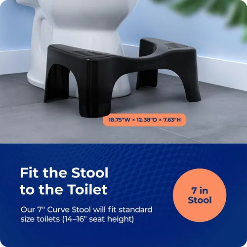 Miniatura 5 de Squatty Potty The Original - Taburete de inodoro de baño, ligero curvo con diseño elegante y moderno, negro, 7 pulgadas