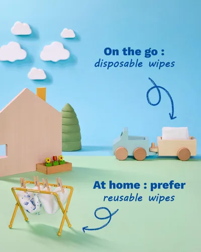 Miniatura 11 de Mustela Baby Home Toallitas limpiadoras compostables – Para la cara, el cuerpo y el área del pañal – 99% de ingredientes de origen natural y fibras