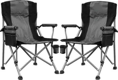 Miniatura 8 de Silla de Campamento para Adultos de Servicio Pesado, Sillas Portátiles para Patio y Césped al Aire Libre, Soporta 350 Libras, Respaldo Alto Azul