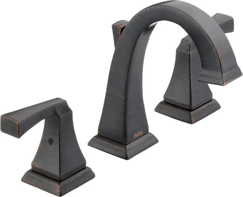 Delta Dryden - Grifo de baño de bronce aceitado de 3 agujeros, grifo de lavabo de baño de 8 pulgadas para tocador, conjunto de drenaje de metal