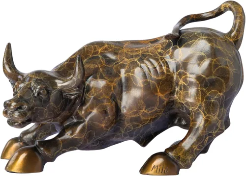 Miniatura 10 de Figura de toro de latón – Decoración artística de toro de pared, figura de toro/vaca/buey de bronce, estatuas y esculturas para decoración del hogar