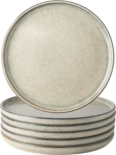 Miniatura 11 de Juego de platos de cerámica AmorArc, juego de 6, platos de 8.5 pulgadas de esmalte reactivo de gres, platos para postre, ensalada, aperitivo, cena