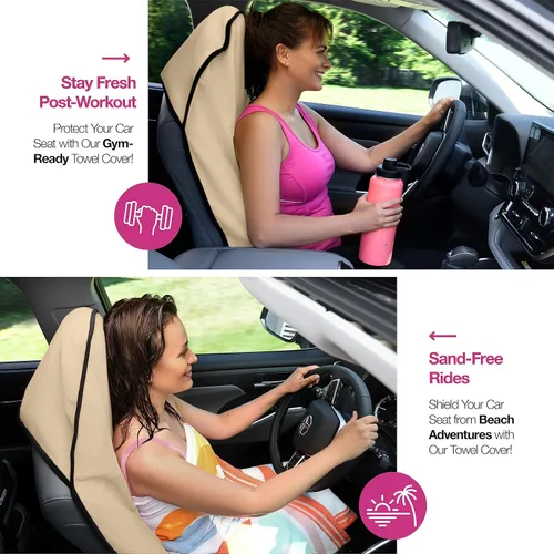 Miniatura 3 de lebogner Funda impermeable para asiento de automóvil que suda para después del gimnasio, correr, nadar, playa y senderismo, ajuste universal