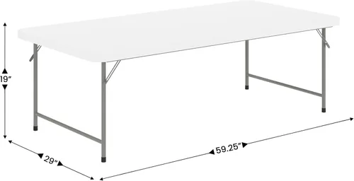 Miniatura 2 de EMMA + OLIVER Mesa de actividades plegable de plástico blanco granito para niños de 4.93 pies - Mesa de juego